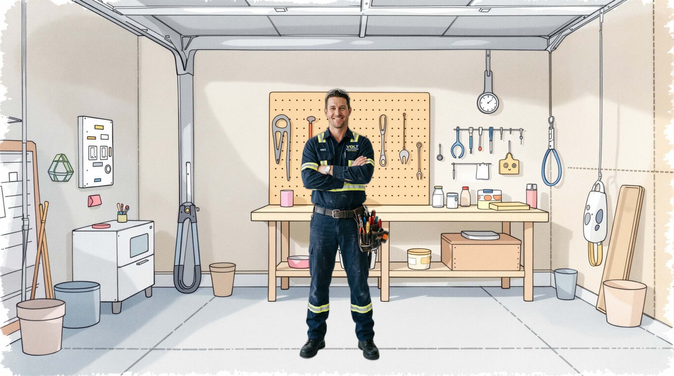 Electrician character illustration for Lonestar Electric demo